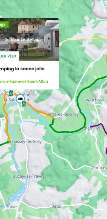 Trouver/repérer les Accueil Vélo autour de l'itinéraire