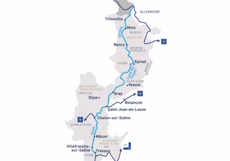Carte La Voie Bleue schématique