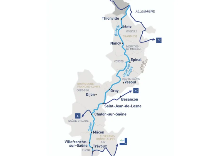 Carte La Voie Bleue schématique