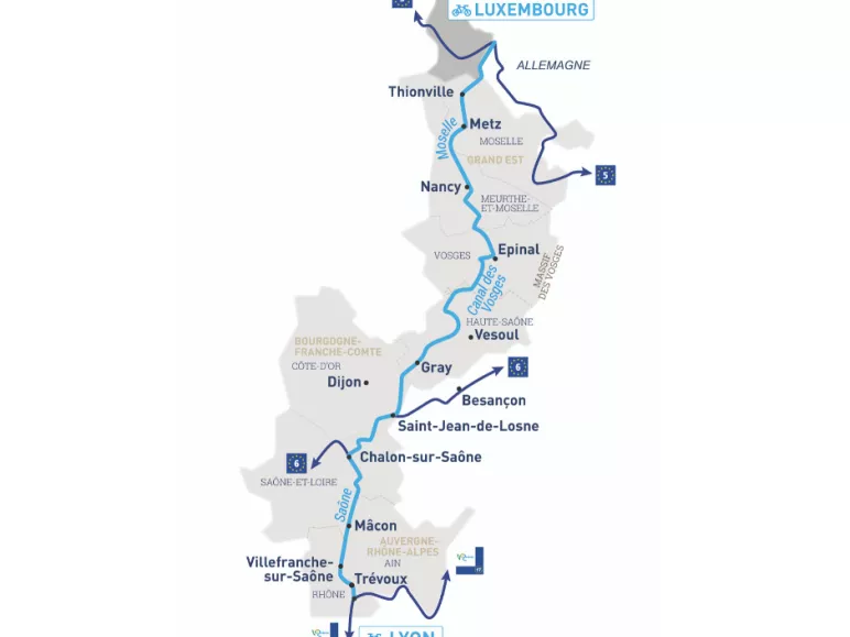 Carte La Voie Bleue schématique