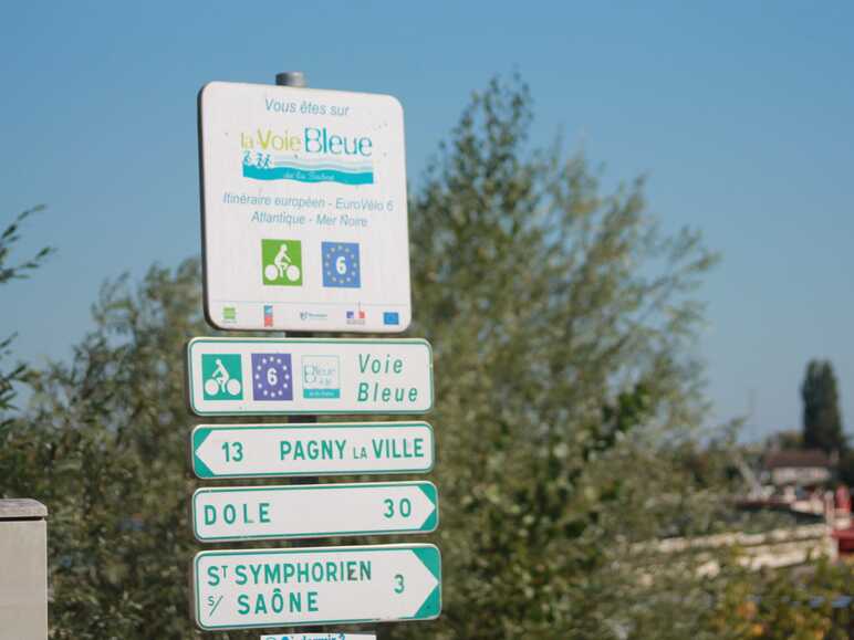 Signposting along the cycle route as of 2020